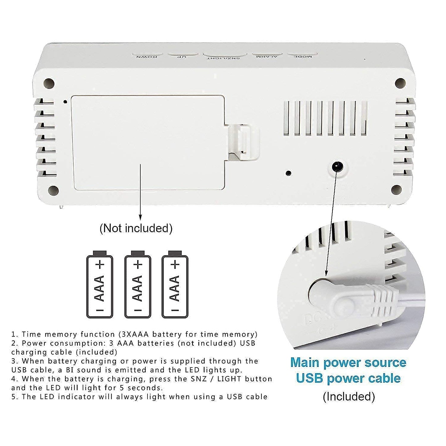 ClockPro™ LED Mirror Alarm Clock
