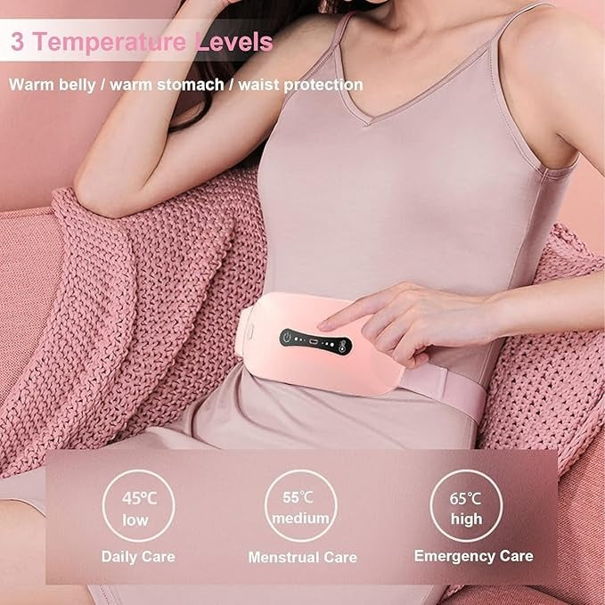 CrampEase™ Cordless Heating Pad Belt for Period Pain Relief | Rechargeable Wireless Heat & Massage