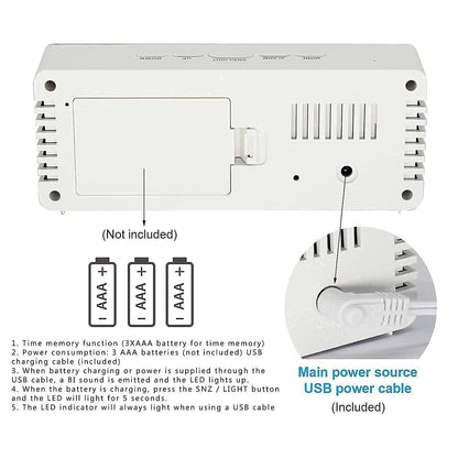 ClockPro™ LED Mirror Alarm Clock