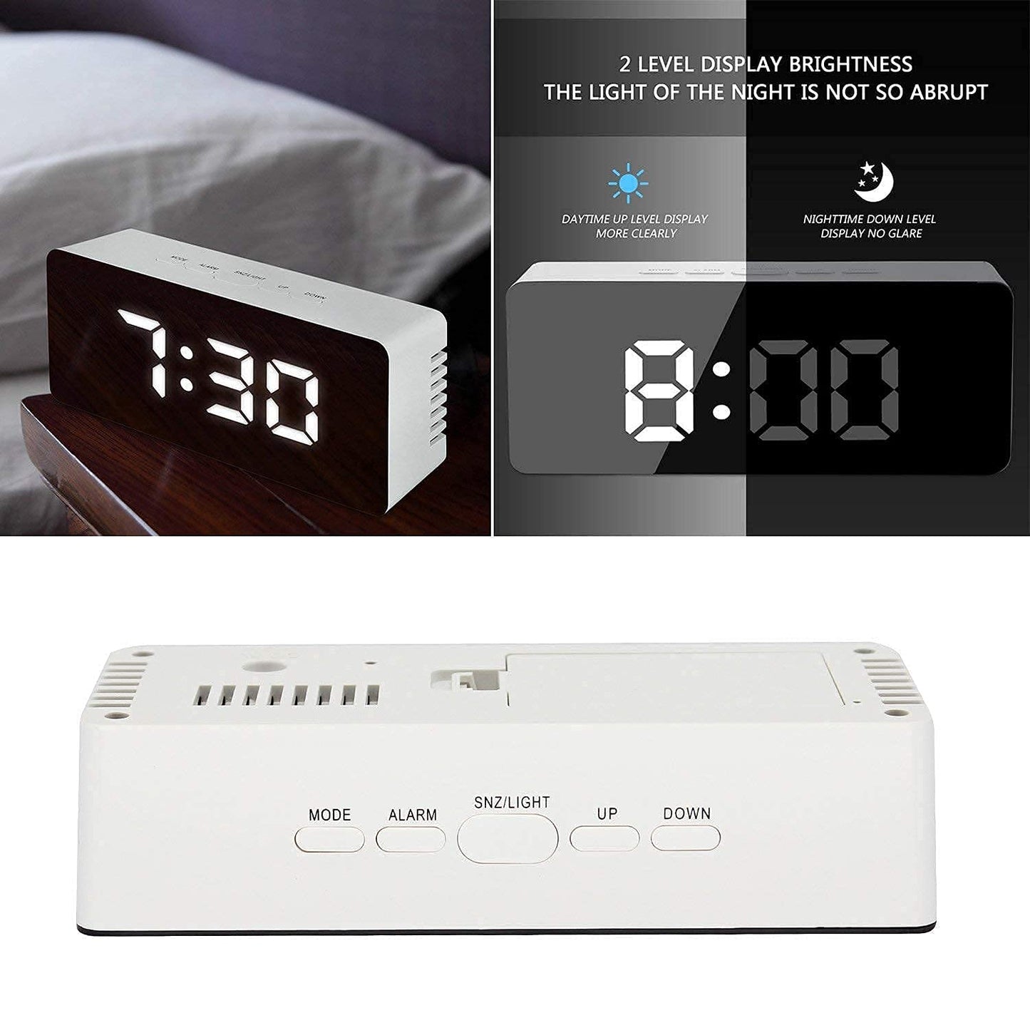 ClockPro™ LED Mirror Alarm Clock