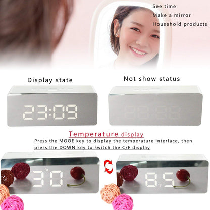 ClockPro™ LED Mirror Alarm Clock