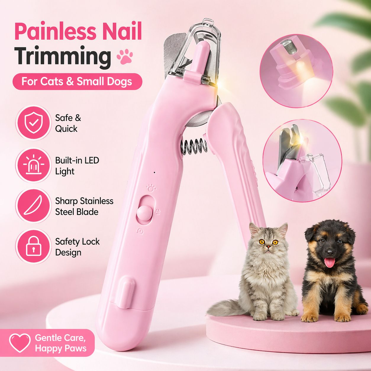 PurrTrim™ Pro – 2-in-1 Safe LED Pet Nail Clipper