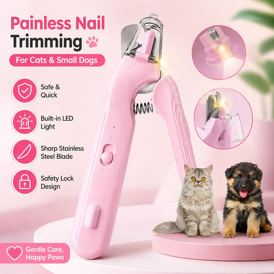 PurrTrim™ Pro – 2-in-1 Safe LED Pet Nail Clipper